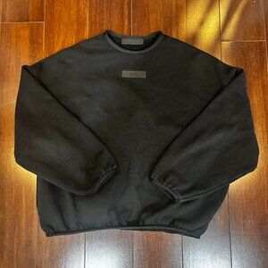 Black Fear of God Essentials crewneck #streetwear